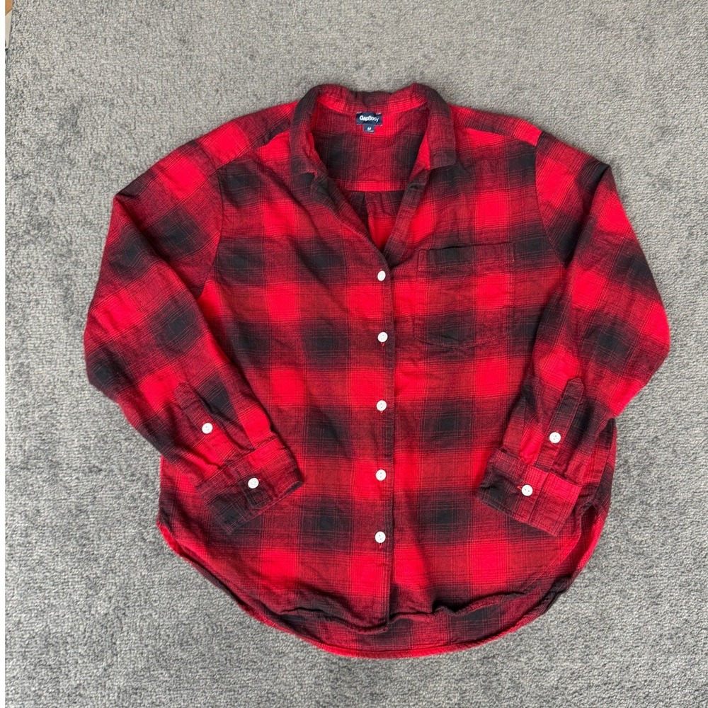 GapBody Mens Flannel pajama set M Red Black Buffalo Plaid Button Down Cotton